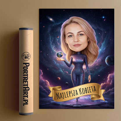 Szefowa Galaktyki 3D - Karykatura ze zdjęcia