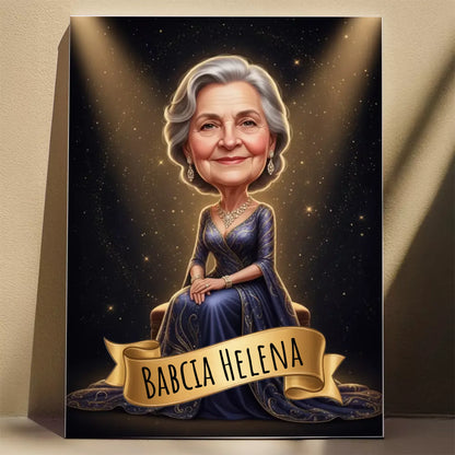 Babcia Legenda- Karykatura ze zdjęcia