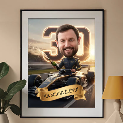 Kierowca F1 Urodziny - Karykatura ze zdjęcia.png