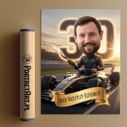 Kierowca F1 Urodziny - Karykatura ze zdjęcia.png