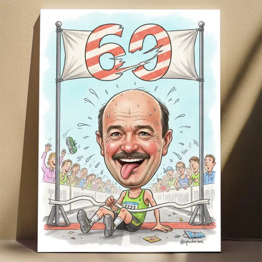 Urodziny Biegacza #1 - Karykatura ze zdjęcia