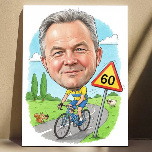 Urodziny Rowerzysty #2 - Karykatura ze zdjęcia