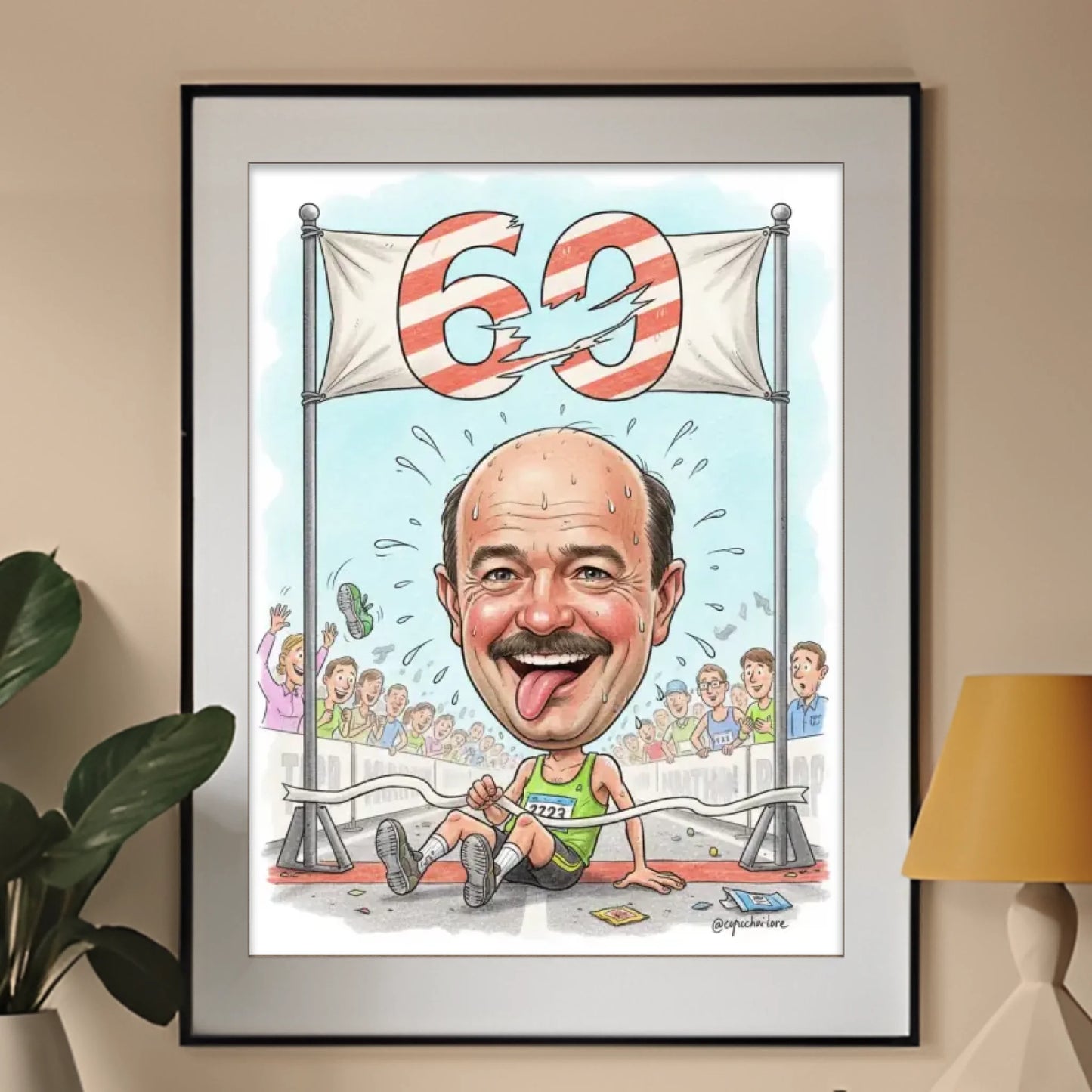 Urodziny Biegacza #1 - Karykatura ze zdjęcia