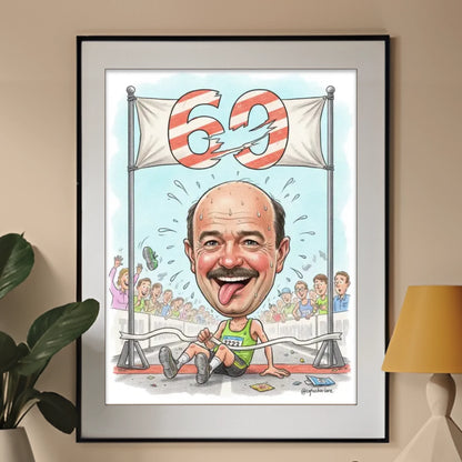 Urodziny Biegacza #1 - Karykatura ze zdjęcia