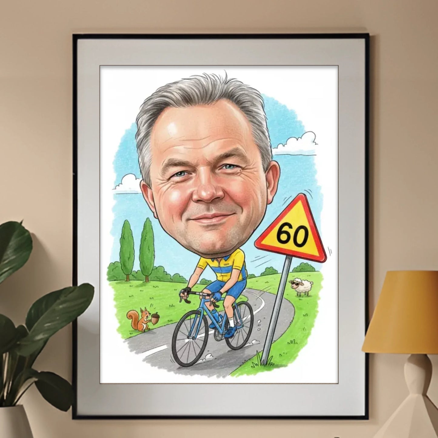 Urodziny Rowerzysty #2 - Karykatura ze zdjęcia