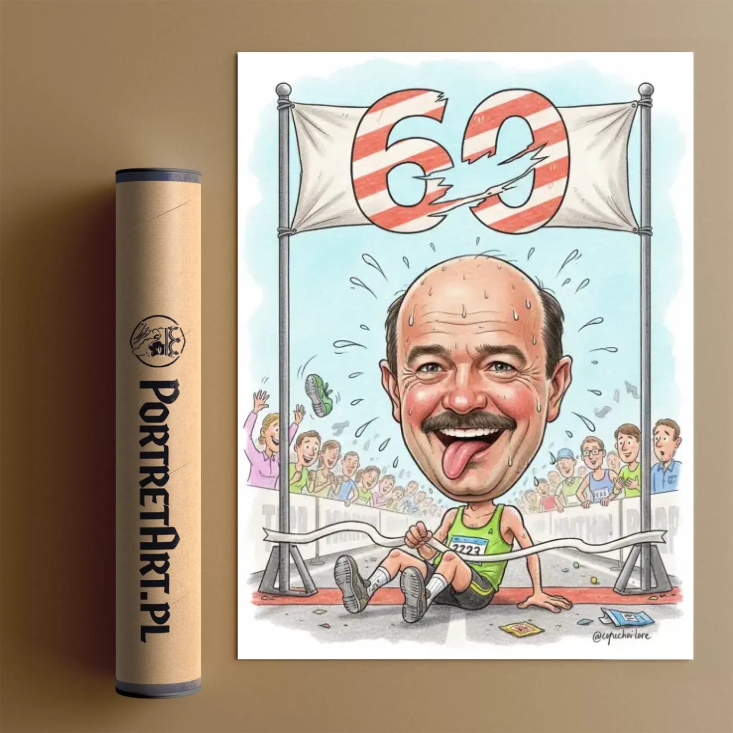Urodziny Biegacza #1 - Karykatura ze zdjęcia