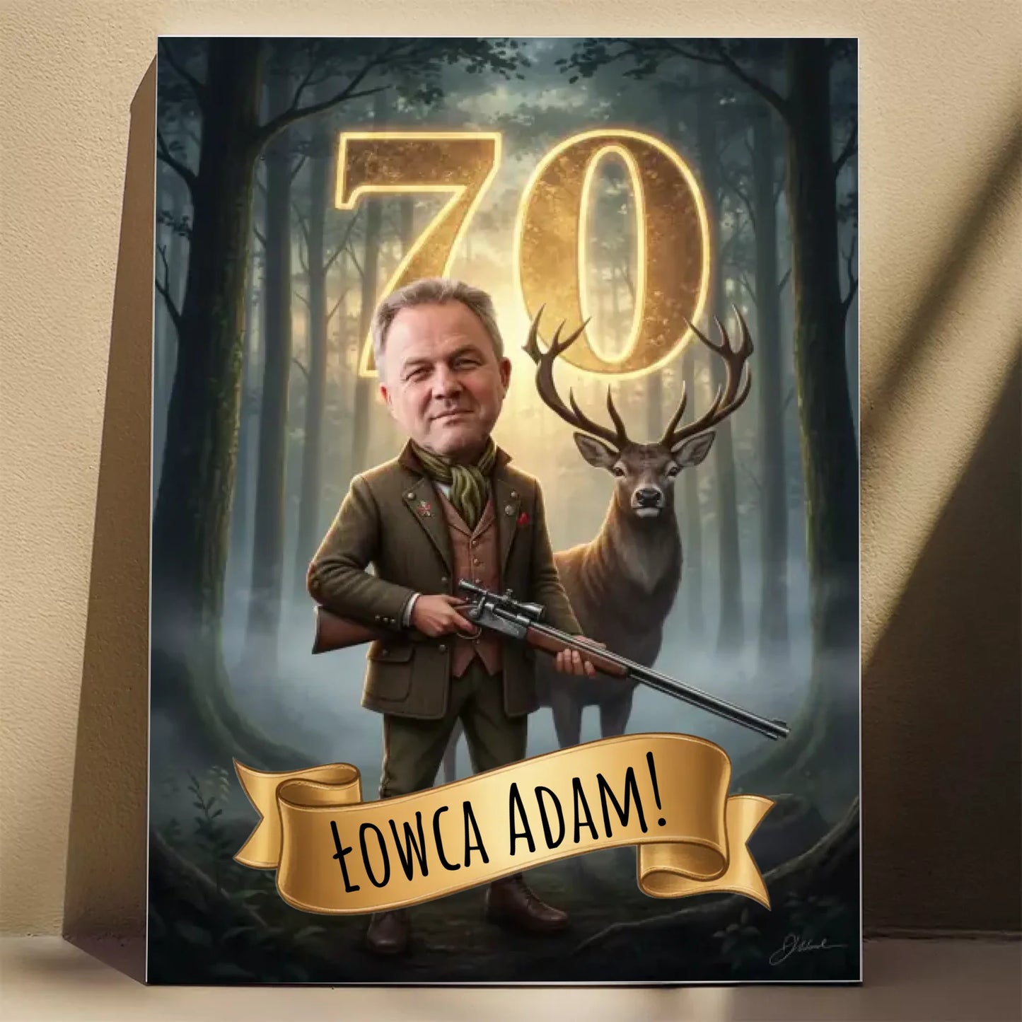 Urodziny Myśliwego - Karykatura ze zdjęcia