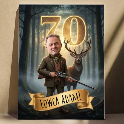 Urodziny Myśliwego - Karykatura ze zdjęcia