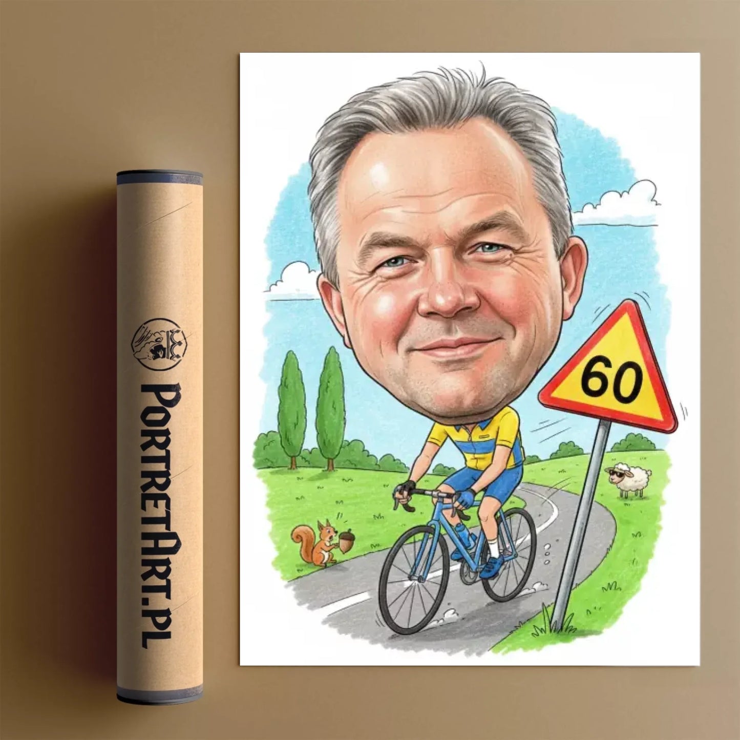 Urodziny Rowerzysty #2 - Karykatura ze zdjęcia