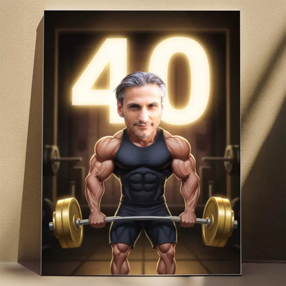 Siłownia Urodziny - Karykatura ze zdjęcia