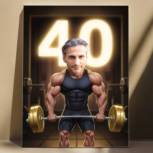 Siłownia Urodziny - Karykatura ze zdjęcia