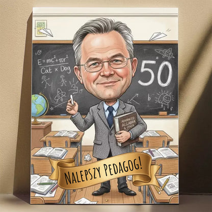 Urodziny Nauczyciela - Karykatura ze zdjęcia