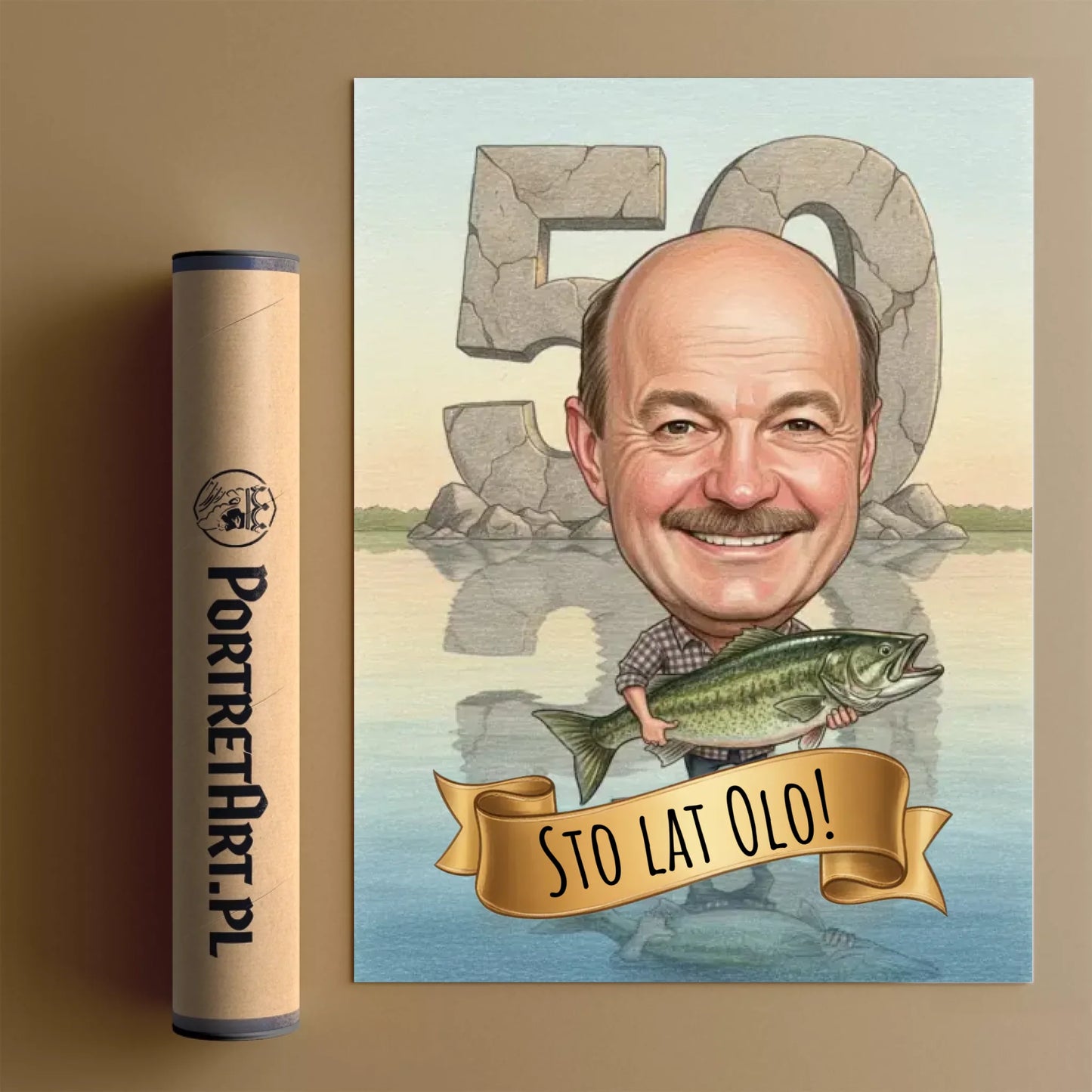 Rybak Urodziny - Karykatura ze zdjęcia