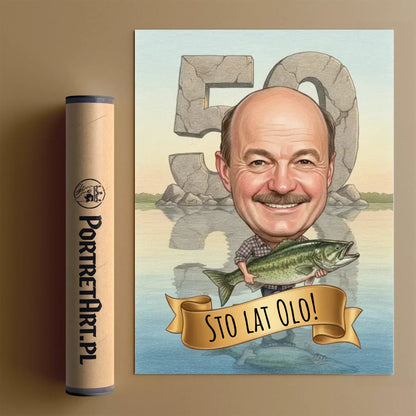 Rybak Urodziny - Karykatura ze zdjęcia