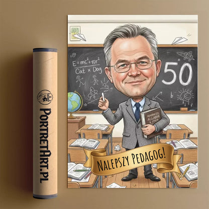Urodziny Nauczyciela - Karykatura ze zdjęcia