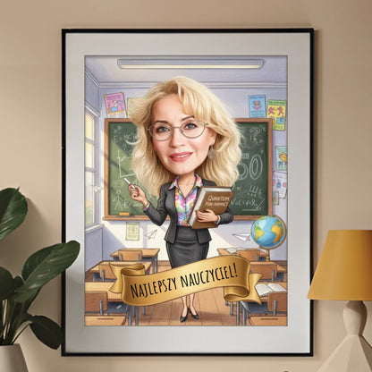 Urodziny Nauczycielki - Karykatura ze zdjęcia