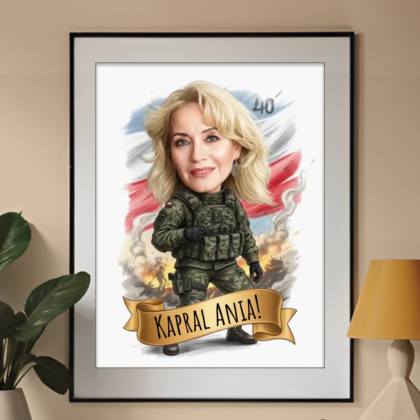 Urodziny Żołnierki - Karykatura ze zdjęcia