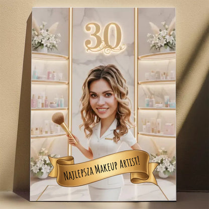 Urodziny Kosmetyczki - Karykatura ze zdjęcia