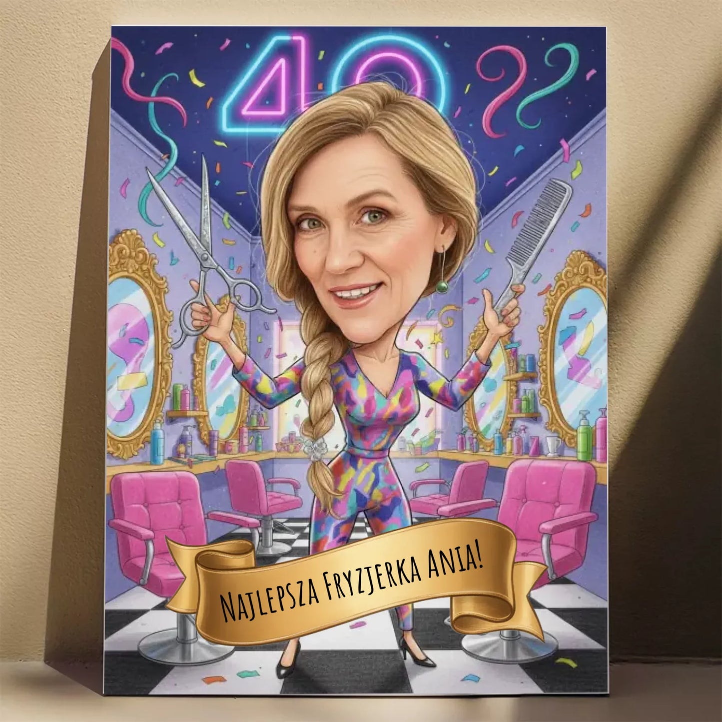 Urodziny Fryzjerki - Karykatura ze zdjęcia