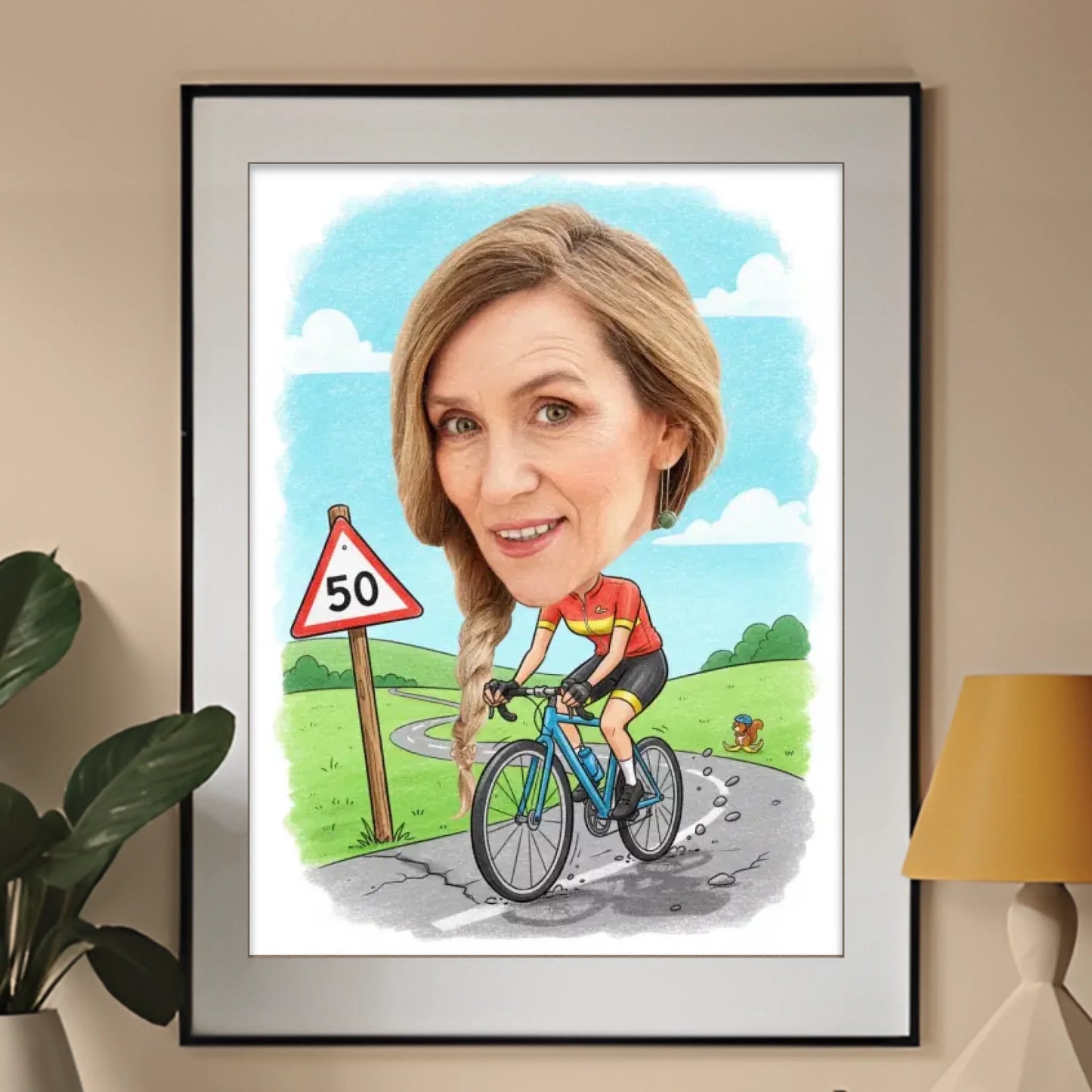 Urodziny Rowerzystki #2 - Karykatura ze zdjęcia