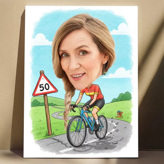 Urodziny Rowerzystki #2 - Karykatura ze zdjęcia