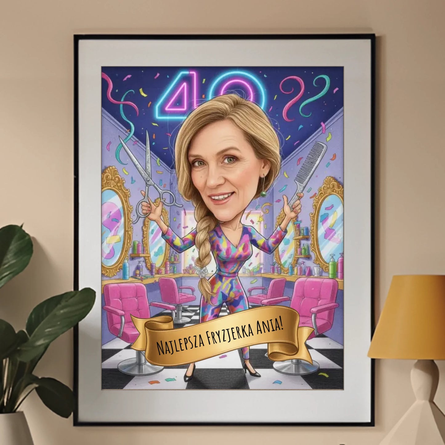 Urodziny Fryzjerki - Karykatura ze zdjęcia