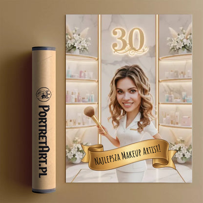 Urodziny Kosmetyczki - Karykatura ze zdjęcia