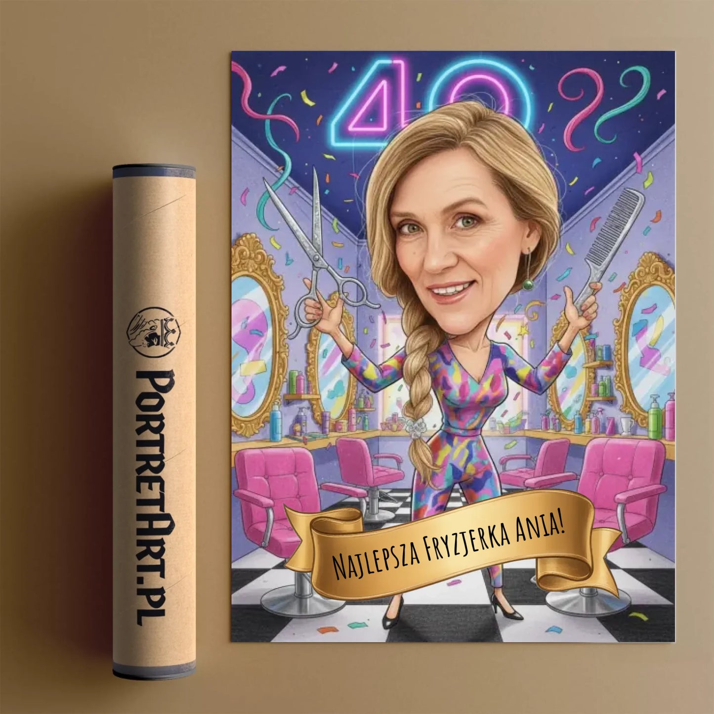 Urodziny Fryzjerki - Karykatura ze zdjęcia