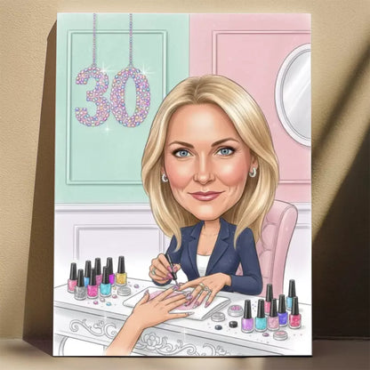 Urodziny Stylistki Paznokci - Karykatura ze zdjęcia