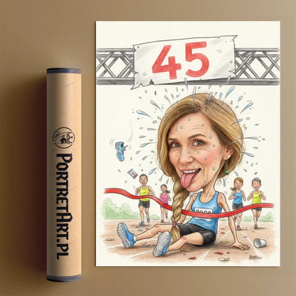 Urodziny Biegaczki #2 - Karykatura ze zdjęcia