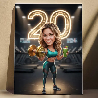 Urodziny Fitnesiary - Karykatura ze zdjęcia