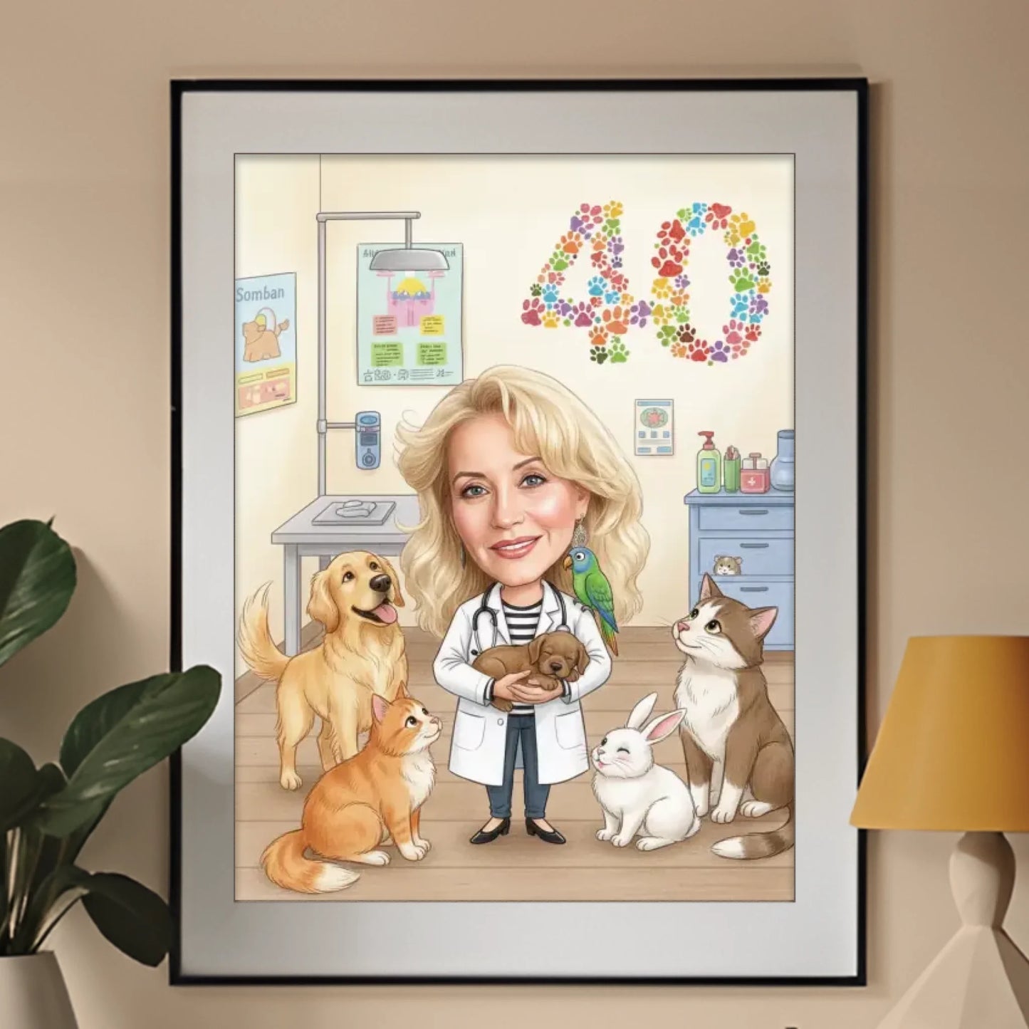 Urodziny Weterynarki - Karykatura ze zdjęcia