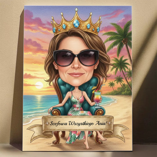 Królowa relaksu - Karykatura ze zdjęcia