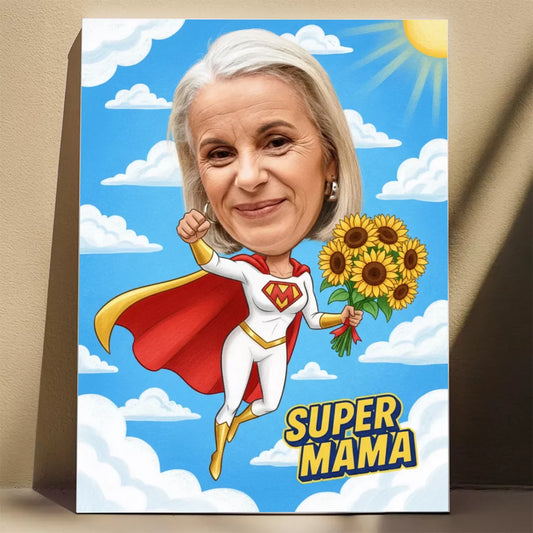 Dzień Mamy - Superbohaterka - Karykatura ze zdjęcia