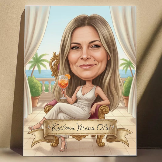 Krolowa z Aperolem - Karykatura ze zdjęcia