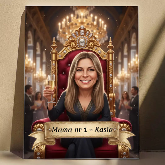 Królowa z Szampanem 3D - Karykatura ze zdjęcia