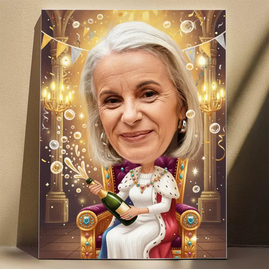 Królowa z Szampanem - Karykatura ze zdjęcia