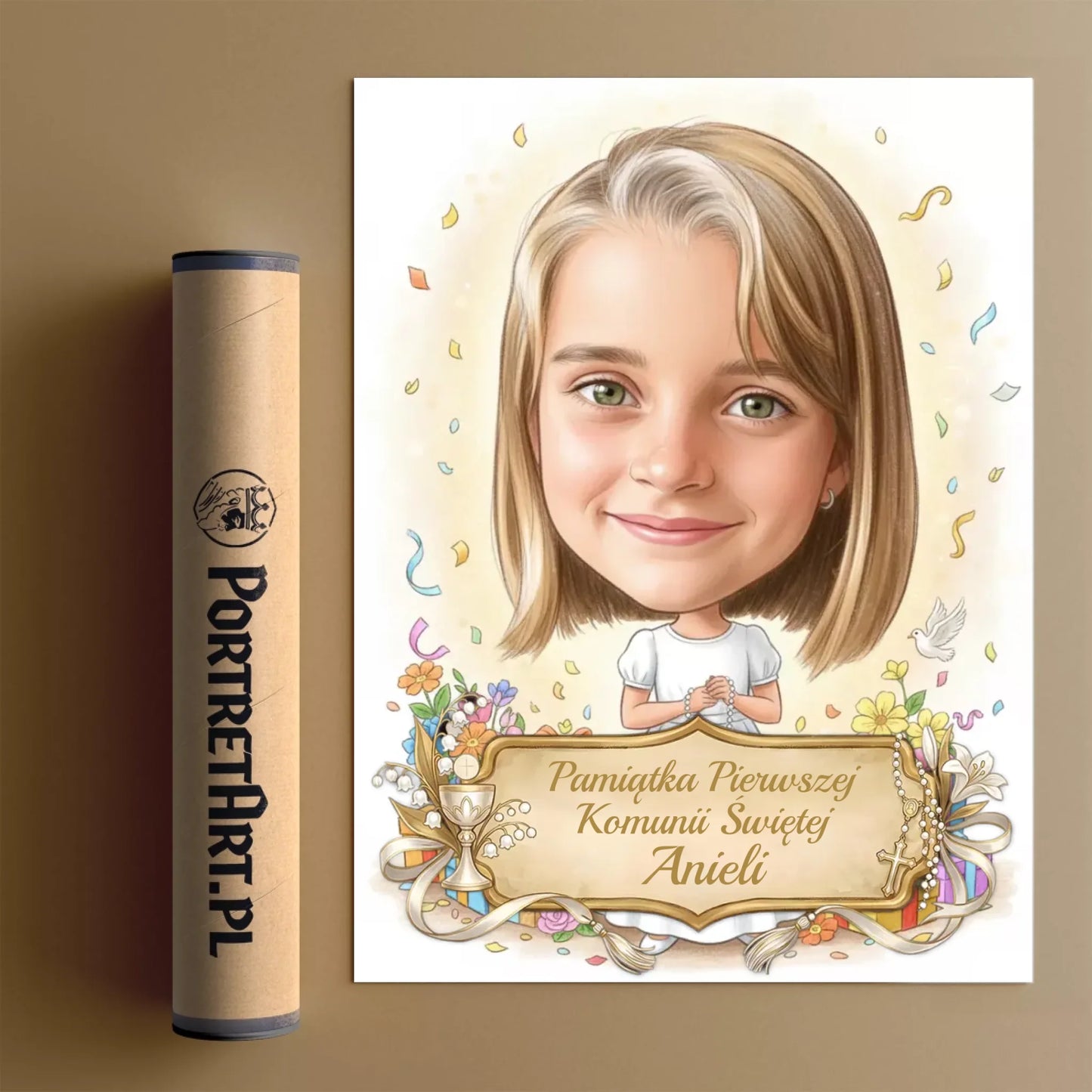 Pamiątka Komunii Świętej #4 - Karykatura ze zdjęcia