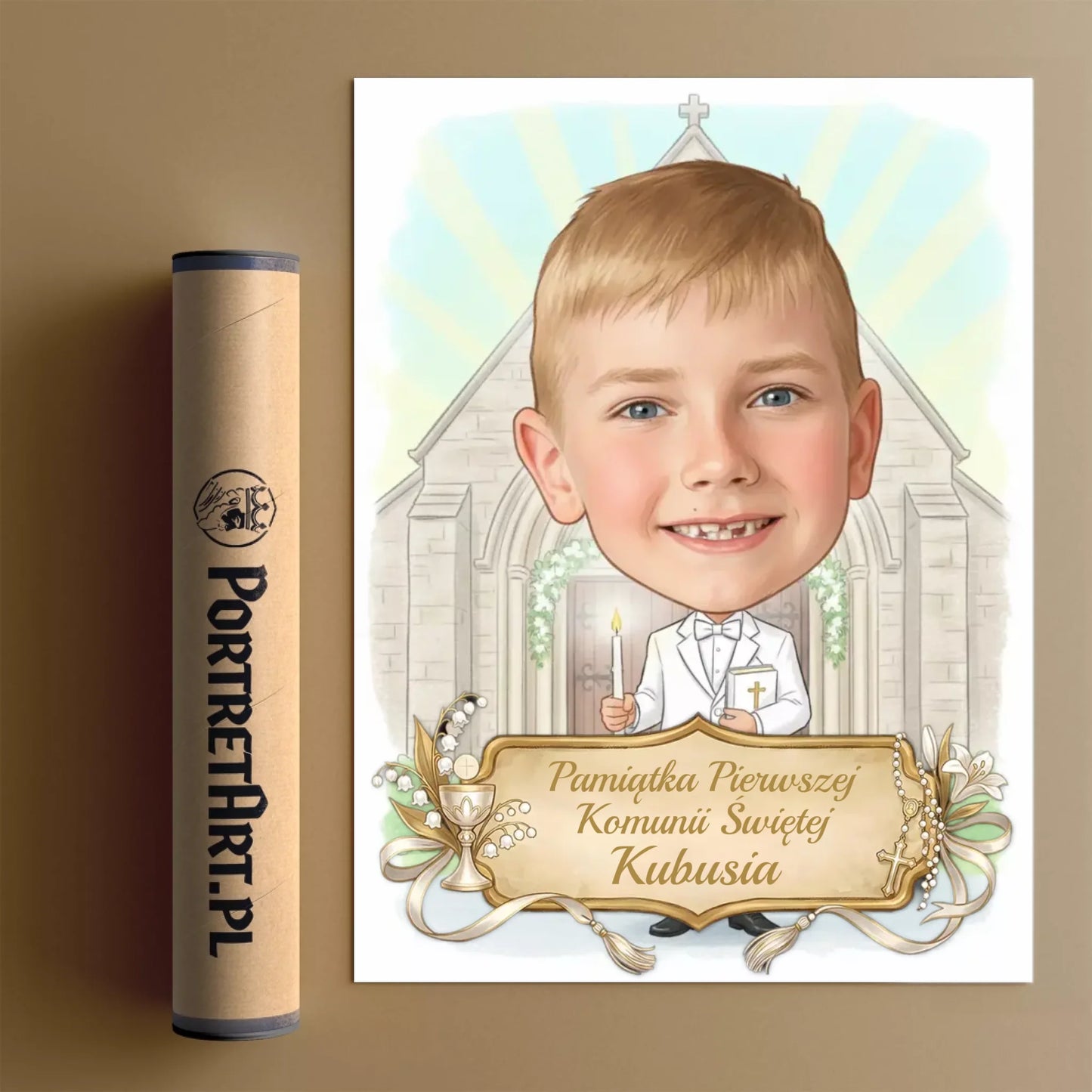 Pamiątka Komunii Świętej #1 - Karykatura ze zdjęcia