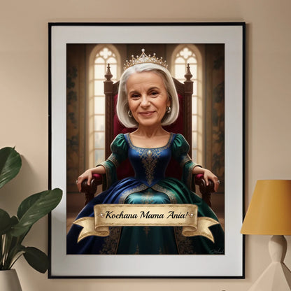 Ukochana Mama Królowa - Karykatura ze zdjęcia