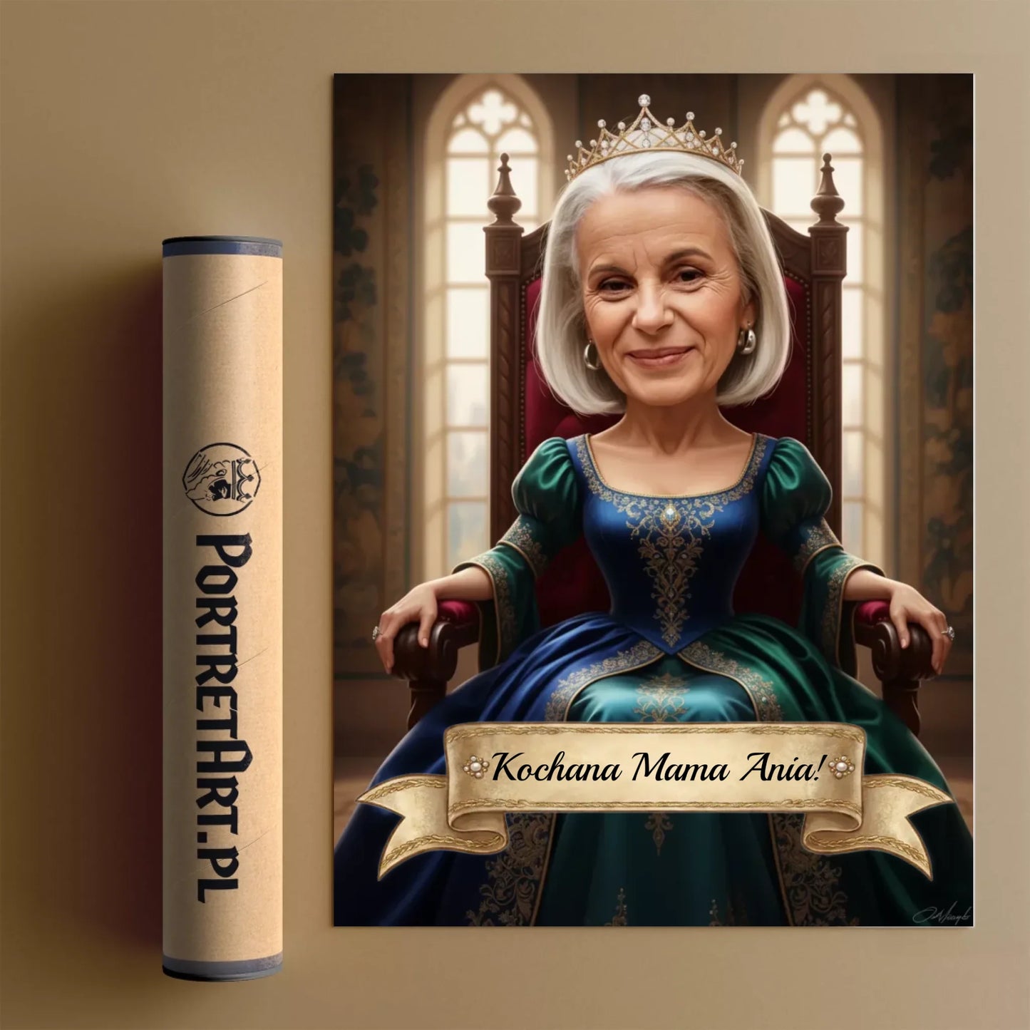 Ukochana Mama Królowa - Karykatura ze zdjęcia