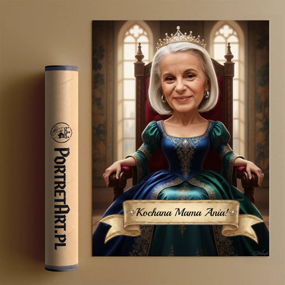 Ukochana Mama Królowa - Karykatura ze zdjęcia