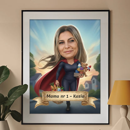 Mama SuperHero PRO - Karykatura ze zdjęcia