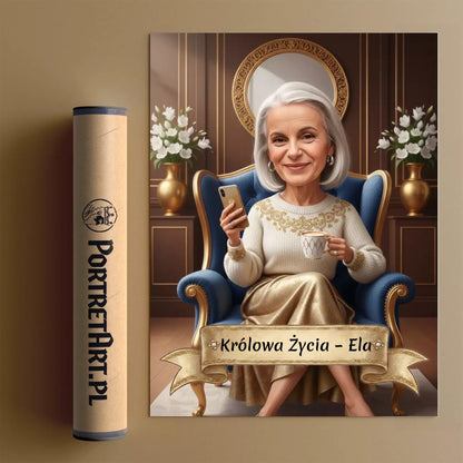 Nowoczesna Dama - Karykatura ze zdjęcia