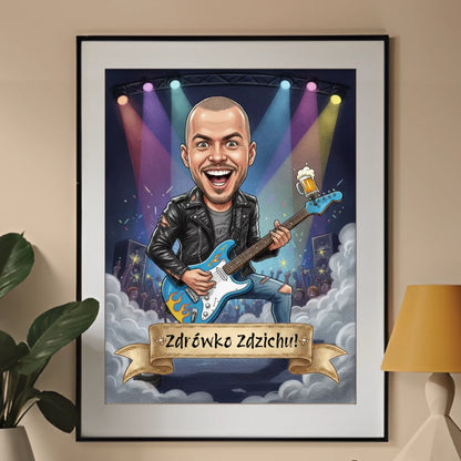 Tata RockMan - Karykatura ze zdjęcia