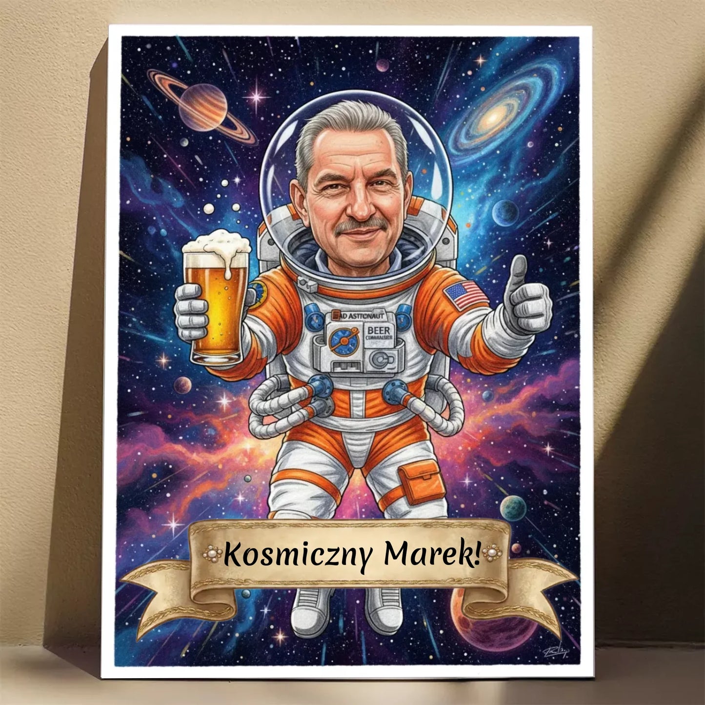 Kosmiczny Tata - Karykatura ze zdjęcia