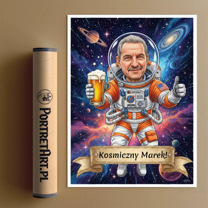 Kosmiczny Tata - Karykatura ze zdjęcia