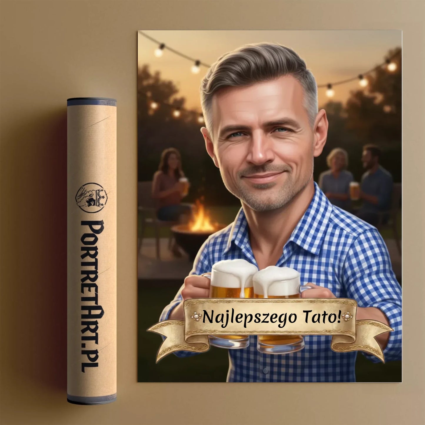 Tata Król Weekendu - Karykatura ze zdjęcia