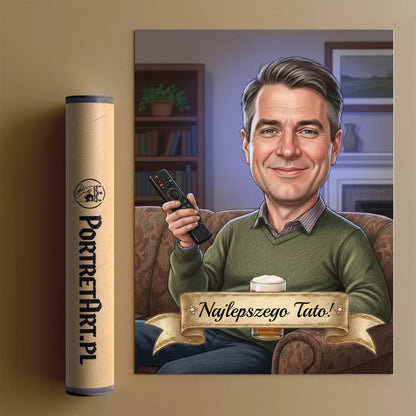 Tata Szef Pilota - Karykatura ze zdjęcia