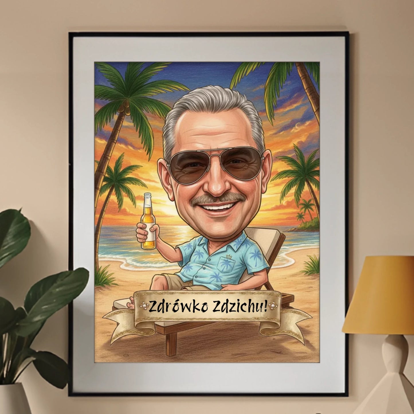 Tata Król Wakacji - Karykatura ze zdjęcia